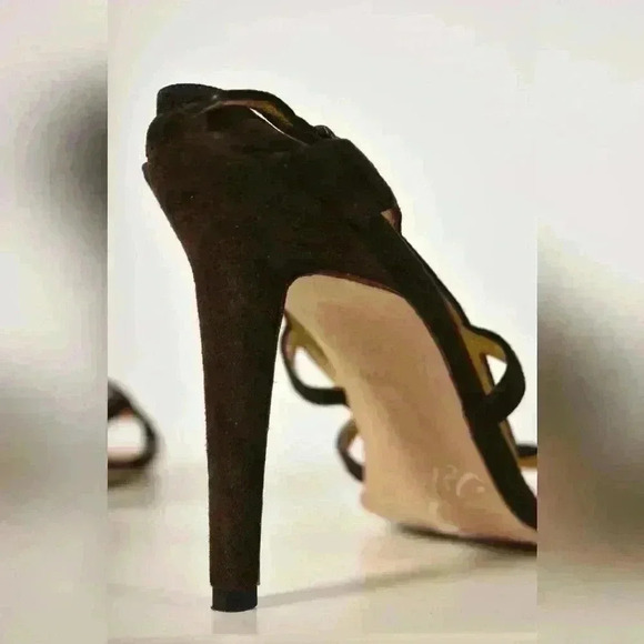 MANOLO BLAHNIK  Brown Suede Lace Peep Sandal Pump Heel 36.5EU 6.5US Italy - Picture 9 of 9